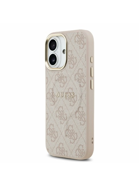 Guess Guess PU Leather 4G Gold Frame MagSafe Zadní Kryt pro iPhone 17 Pink