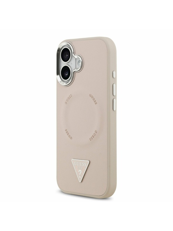 Guess Guess PU Leather Triangle Logo MagSafe Zadní Kryt pro iPhone 17 Pink