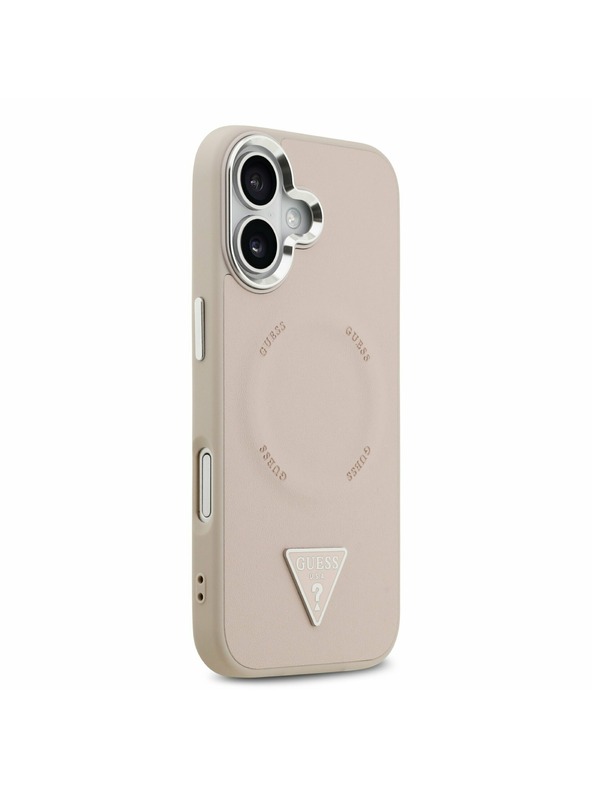 Guess Guess PU Leather Triangle Logo MagSafe Zadní Kryt pro iPhone 17 Pink