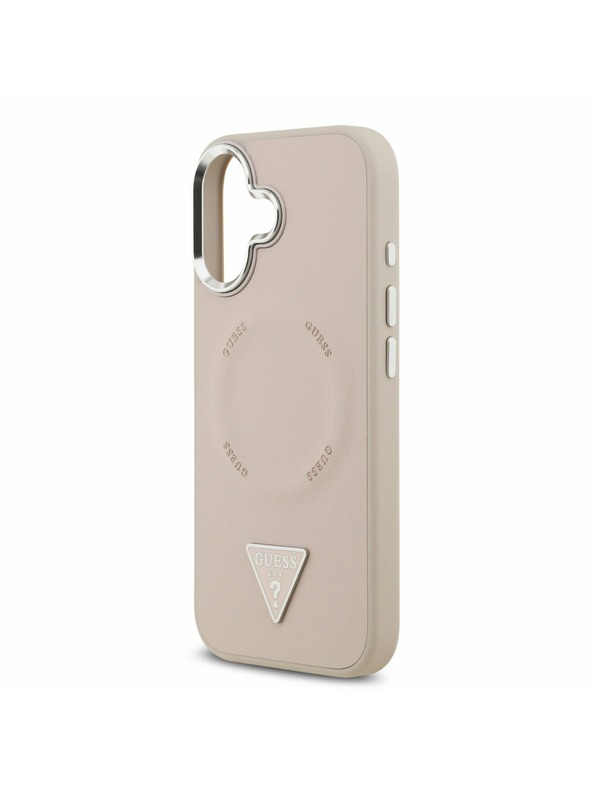 Guess Guess PU Leather Triangle Logo MagSafe Zadní Kryt pro iPhone 17 Pink