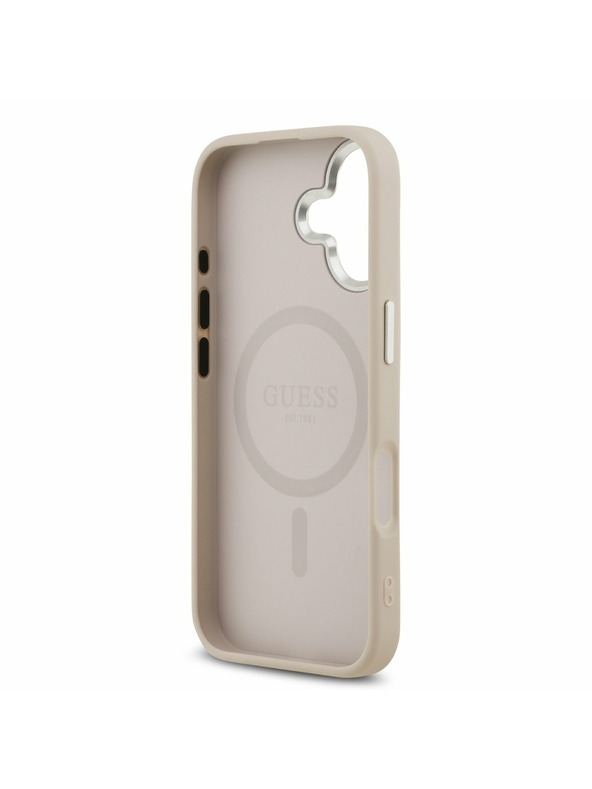 Guess Guess PU Leather Triangle Logo MagSafe Zadní Kryt pro iPhone 17 Pink
