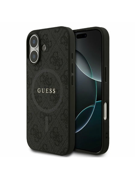 Guess Guess PU Leather 4G Colored Ring MagSafe Zadní Kryt pro iPhone 17 Black