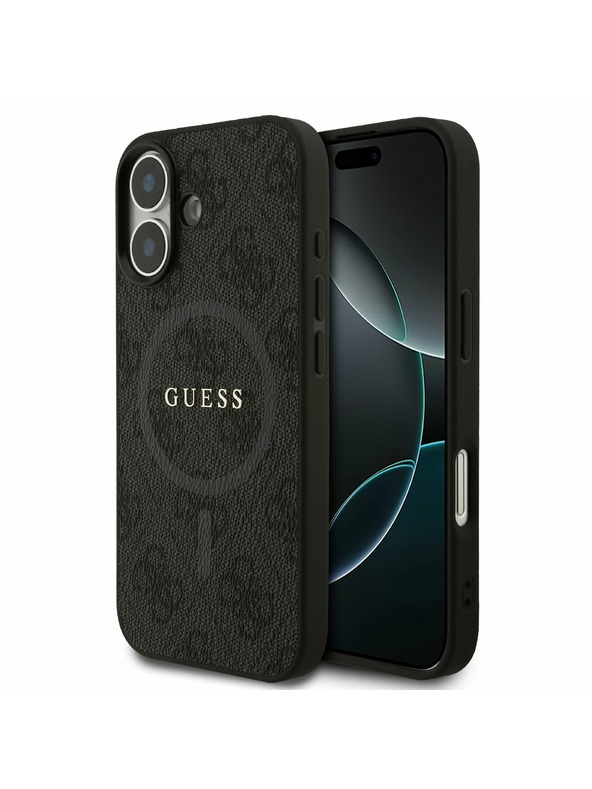 Guess Guess PU Leather 4G Colored Ring MagSafe Zadní Kryt pro iPhone 17 Black