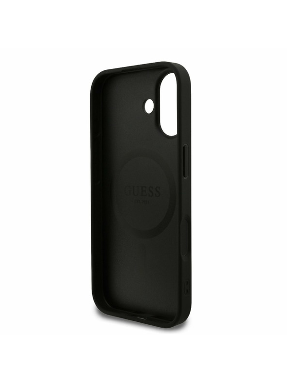 Guess Guess PU Leather 4G Colored Ring MagSafe Zadní Kryt pro iPhone 17 Black