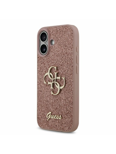 Guess Guess PU Fixed Glitter 4G Metal Logo Zadní Kryt pro iPhone 17 Pink