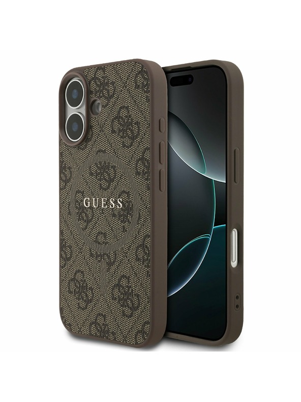 Guess Guess PU Leather 4G Colored Ring MagSafe Zadní Kryt pro iPhone 17 Brown