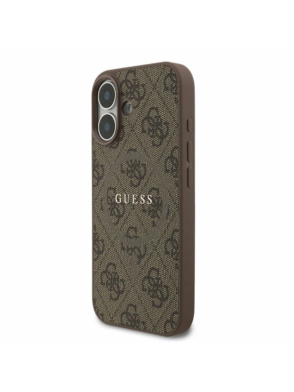 Guess Guess PU Leather 4G Colored Ring MagSafe Zadní Kryt pro iPhone 17 Brown