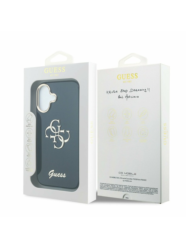 Guess Guess IML 4G Script Metal Logo Zadní Kryt pro iPhone 17 Blue