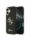 Guess Guess PU Fixed Glitter 4G Metal Frame Zadní Kryt pro iPhone 17 Black