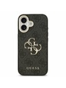 Guess Guess PU Leather 4G Metal Logo Gold Frame Zadní Kryt pro iPhone 17 Black