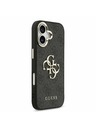 Guess Guess PU Leather 4G Metal Logo Gold Frame Zadní Kryt pro iPhone 17 Black