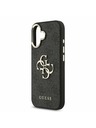 Guess Guess PU Leather 4G Metal Logo Gold Frame Zadní Kryt pro iPhone 17 Black