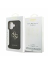 Guess Guess PU Leather 4G Metal Logo Gold Frame Zadní Kryt pro iPhone 17 Black