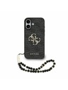 Guess Guess PU 4G Metal Logo Strap Zadní Kryt pro iPhone 17 Black