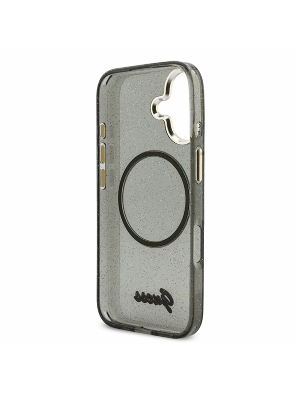 Guess Guess IML Glitter Script Strap MagSafe Zadní Kryt pro iPhone 17 Black