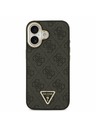 Guess Guess PU Leather 4G Strass Triangle Logo Gold Frame MagSafe Zadní Kryt pro iPhone 17 Black