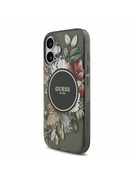 Guess Guess IML Flowers Strap MagSafe Zadní Kryt pro iPhone 17 Black