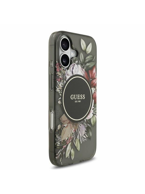 Guess Guess IML Flowers Strap MagSafe Zadní Kryt pro iPhone 17 Black