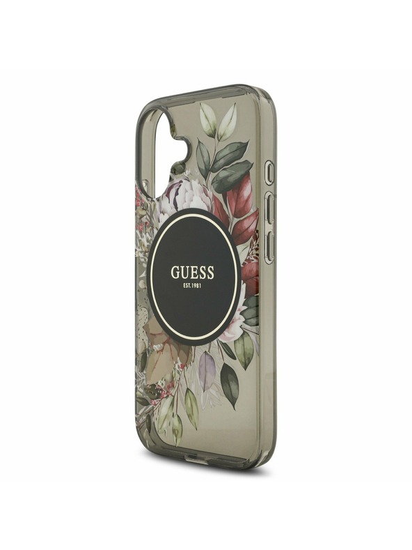 Guess Guess IML Flowers Strap MagSafe Zadní Kryt pro iPhone 17 Black