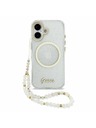 Guess Guess IML Glitter Script Strap MagSafe Zadní Kryt pro iPhone 17 Transparent
