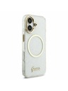 Guess Guess IML Glitter Script Strap MagSafe Zadní Kryt pro iPhone 17 Transparent
