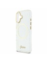 Guess Guess IML Glitter Script Strap MagSafe Zadní Kryt pro iPhone 17 Transparent