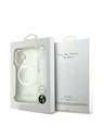 Guess Guess IML Glitter Script Strap MagSafe Zadní Kryt pro iPhone 17 Transparent