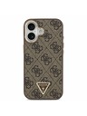 Guess Guess PU Leather 4G Strass Triangle Logo Gold Frame MagSafe Zadní Kryt pro iPhone 17 Brown