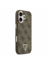 Guess Guess PU Leather 4G Strass Triangle Logo Gold Frame MagSafe Zadní Kryt pro iPhone 17 Brown