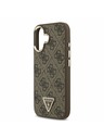 Guess Guess PU Leather 4G Strass Triangle Logo Gold Frame MagSafe Zadní Kryt pro iPhone 17 Brown
