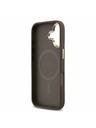 Guess Guess PU Leather 4G Strass Triangle Logo Gold Frame MagSafe Zadní Kryt pro iPhone 17 Brown