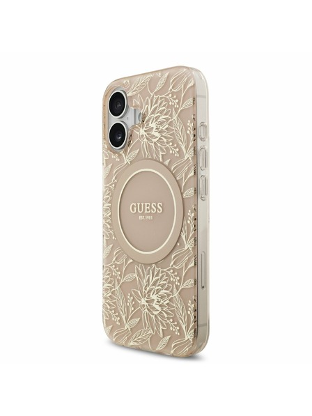 Guess Guess IML Flowers Allover Strap MagSafe Zadní Kryt pro iPhone 17 Pink