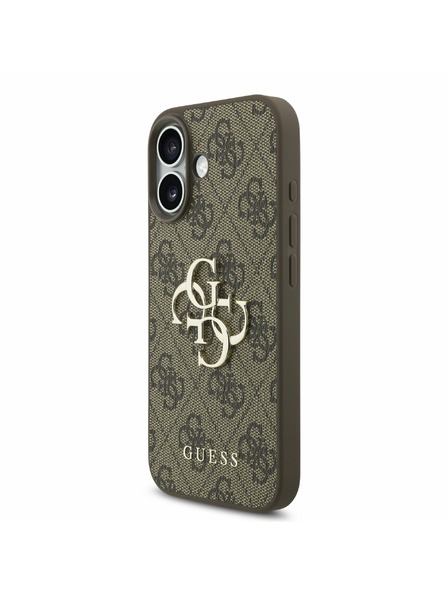 Guess Guess PU 4G Metal Logo Strap Zadní Kryt pro iPhone 17 Brown