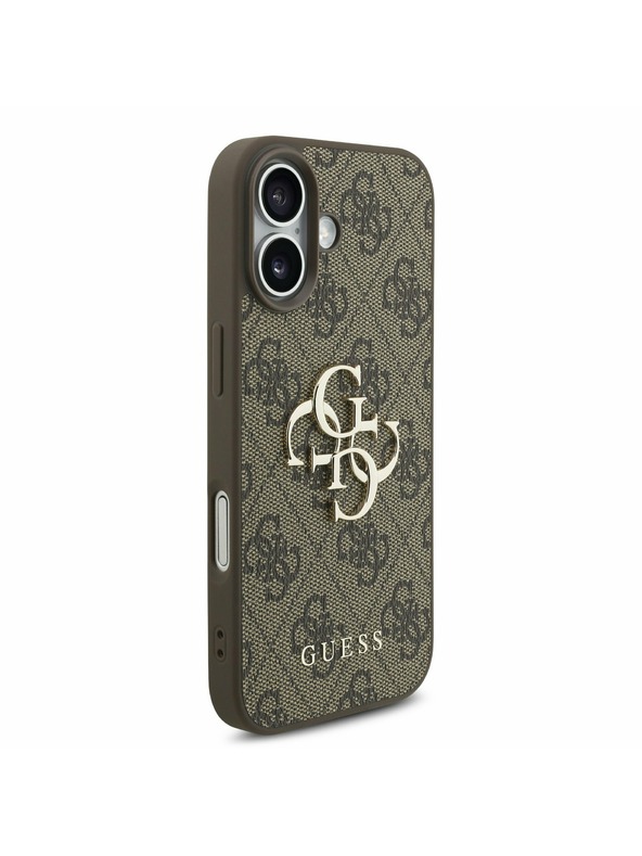 Guess Guess PU 4G Metal Logo Strap Zadní Kryt pro iPhone 17 Brown