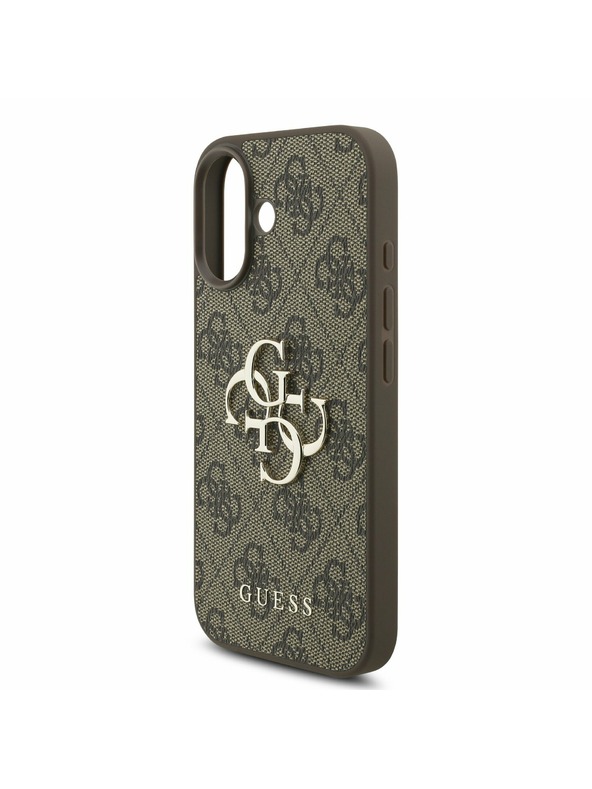 Guess Guess PU 4G Metal Logo Strap Zadní Kryt pro iPhone 17 Brown
