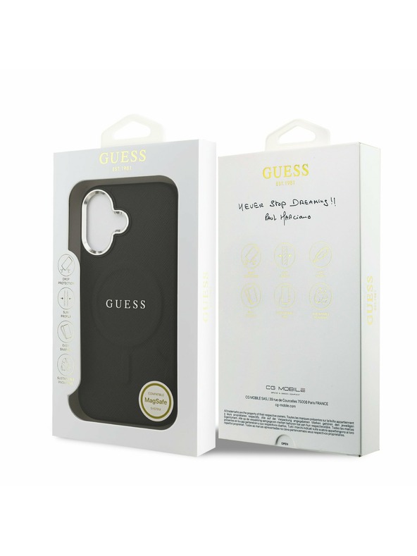 Guess Guess PU Saffiano MagSafe Zadní Kryt pro iPhone 17 Black