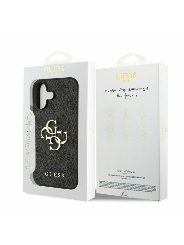 Guess Guess PU 4G Metal Logo Zadní Kryt pro iPhone 17 Grey