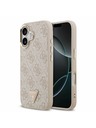 Guess Guess PU Leather 4G Strass Triangle Logo Gold Frame MagSafe Zadní Kryt pro iPhone 17 Pink