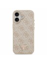 Guess Guess PU Leather 4G Strass Triangle Logo Gold Frame MagSafe Zadní Kryt pro iPhone 17 Pink