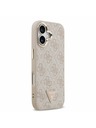 Guess Guess PU Leather 4G Strass Triangle Logo Gold Frame MagSafe Zadní Kryt pro iPhone 17 Pink