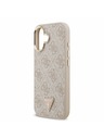 Guess Guess PU Leather 4G Strass Triangle Logo Gold Frame MagSafe Zadní Kryt pro iPhone 17 Pink