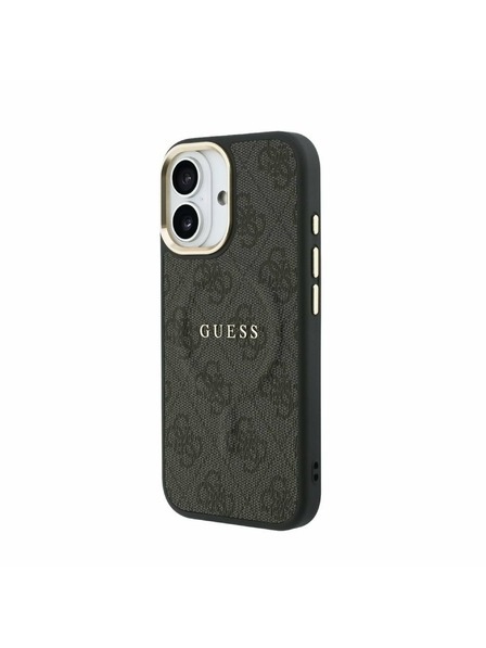 Guess Guess PU Leather 4G Gold Frame MagSafe Zadní Kryt pro iPhone 17 Black