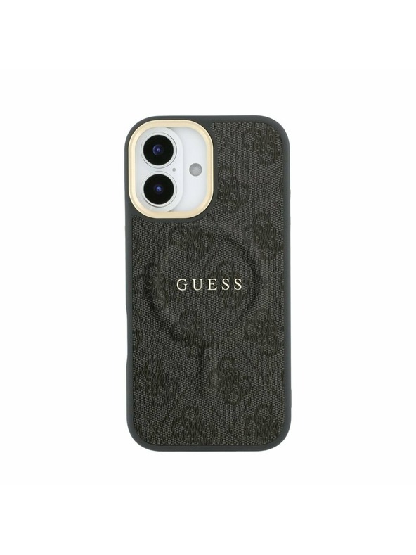 Guess Guess PU Leather 4G Gold Frame MagSafe Zadní Kryt pro iPhone 17 Black