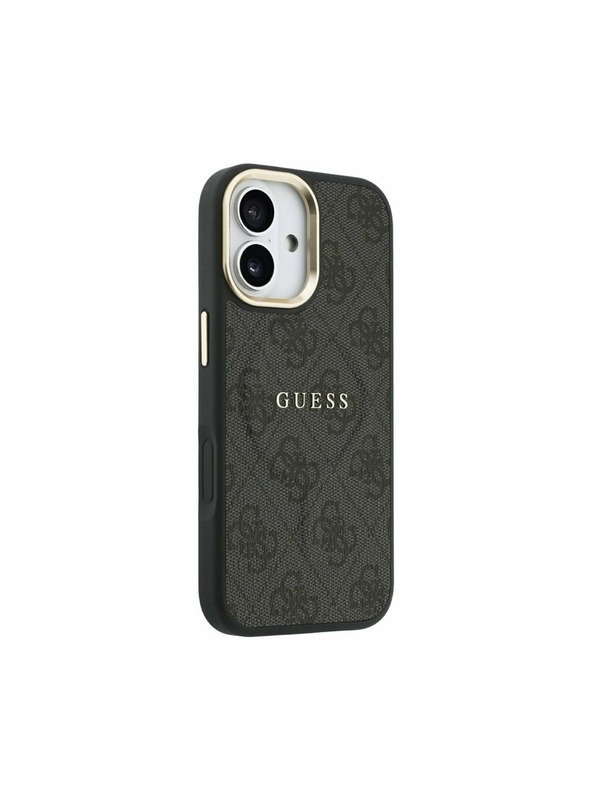 Guess Guess PU Leather 4G Gold Frame MagSafe Zadní Kryt pro iPhone 17 Black