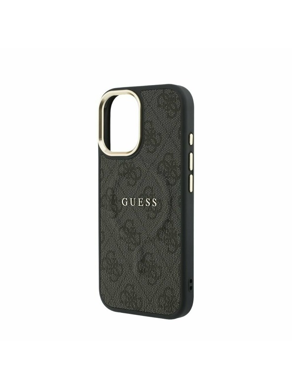 Guess Guess PU Leather 4G Gold Frame MagSafe Zadní Kryt pro iPhone 17 Black