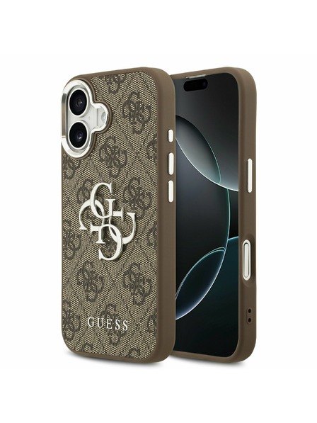 Guess Guess PU 4G Metal Logo Zadní Kryt pro iPhone 17 Silver Brown