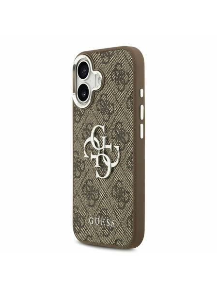 Guess Guess PU 4G Metal Logo Zadní Kryt pro iPhone 17 Silver Brown