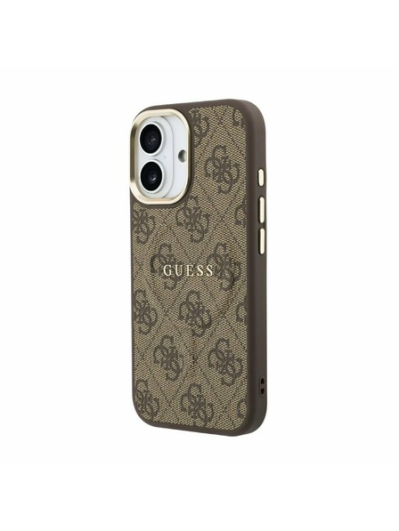 Guess Guess PU Leather 4G Gold Frame MagSafe Zadní Kryt pro iPhone 17 Brown