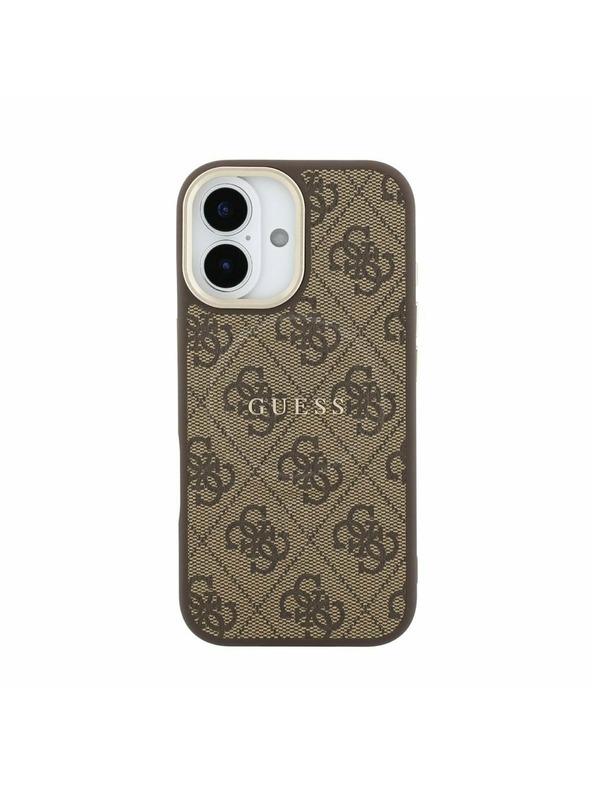 Guess Guess PU Leather 4G Gold Frame MagSafe Zadní Kryt pro iPhone 17 Brown