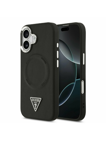 Guess Guess PU Leather Triangle Logo MagSafe Zadní Kryt pro iPhone 17 Black